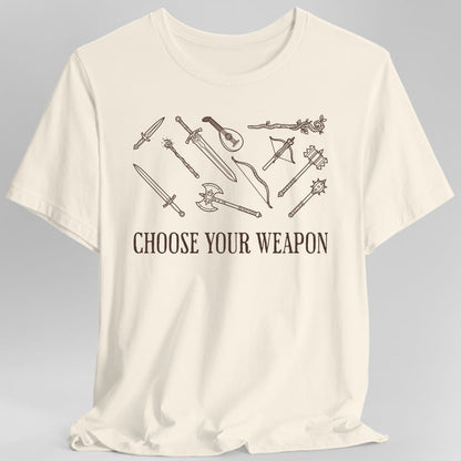 Printify T-Shirt Natural / S Choose Your Weapon D&D T-Shirt