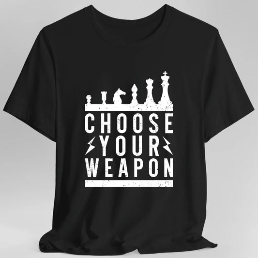 Printify T-Shirt Black / S Choose Your Weapon Funny Chess T-Shirt