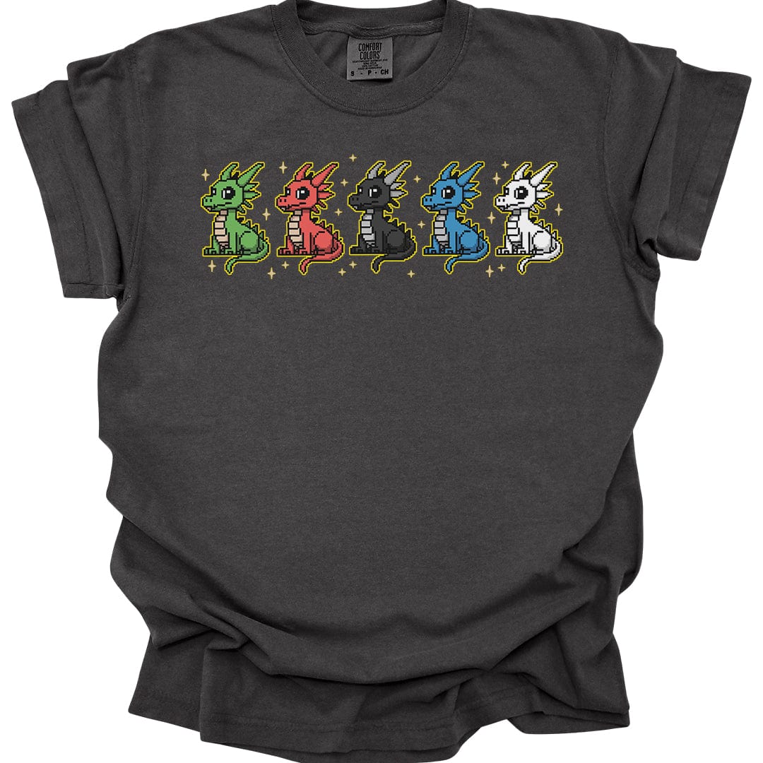 Printify T-Shirt Chromatic Dragons Pixel Art T-shirt - Comfort Colors