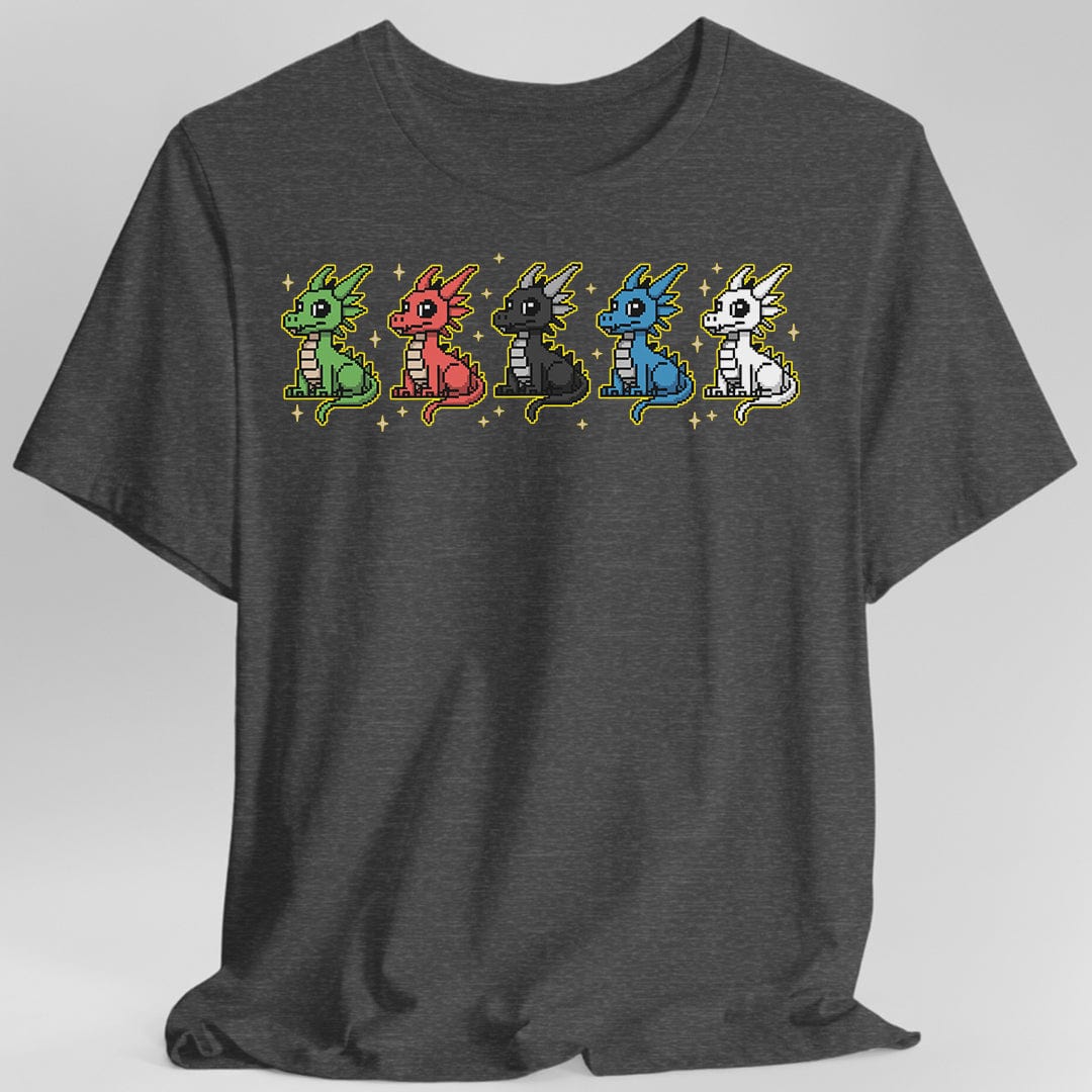 Printify T-Shirt Dark Heather / S Chromatic Dragons Pixel Art T-shirt