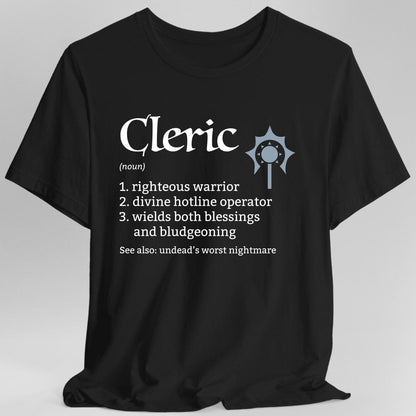 Printify T-Shirt Black / S Cleric Class Definition D&D T-Shirt