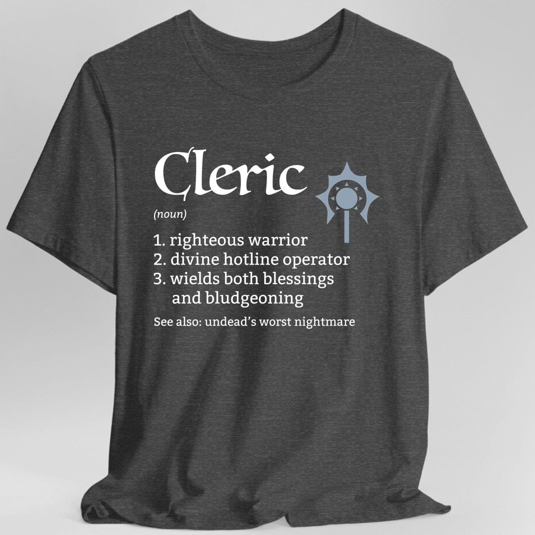 Printify T-Shirt Dark Heather / S Cleric Class Definition D&D T-Shirt