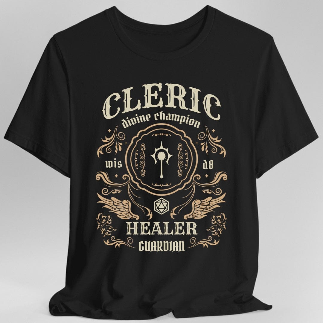 Printify T-Shirt Black / S Cleric Class Vintage Label T-Shirt