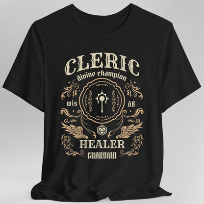 Printify T-Shirt Black / S Cleric Class Vintage Label T-Shirt