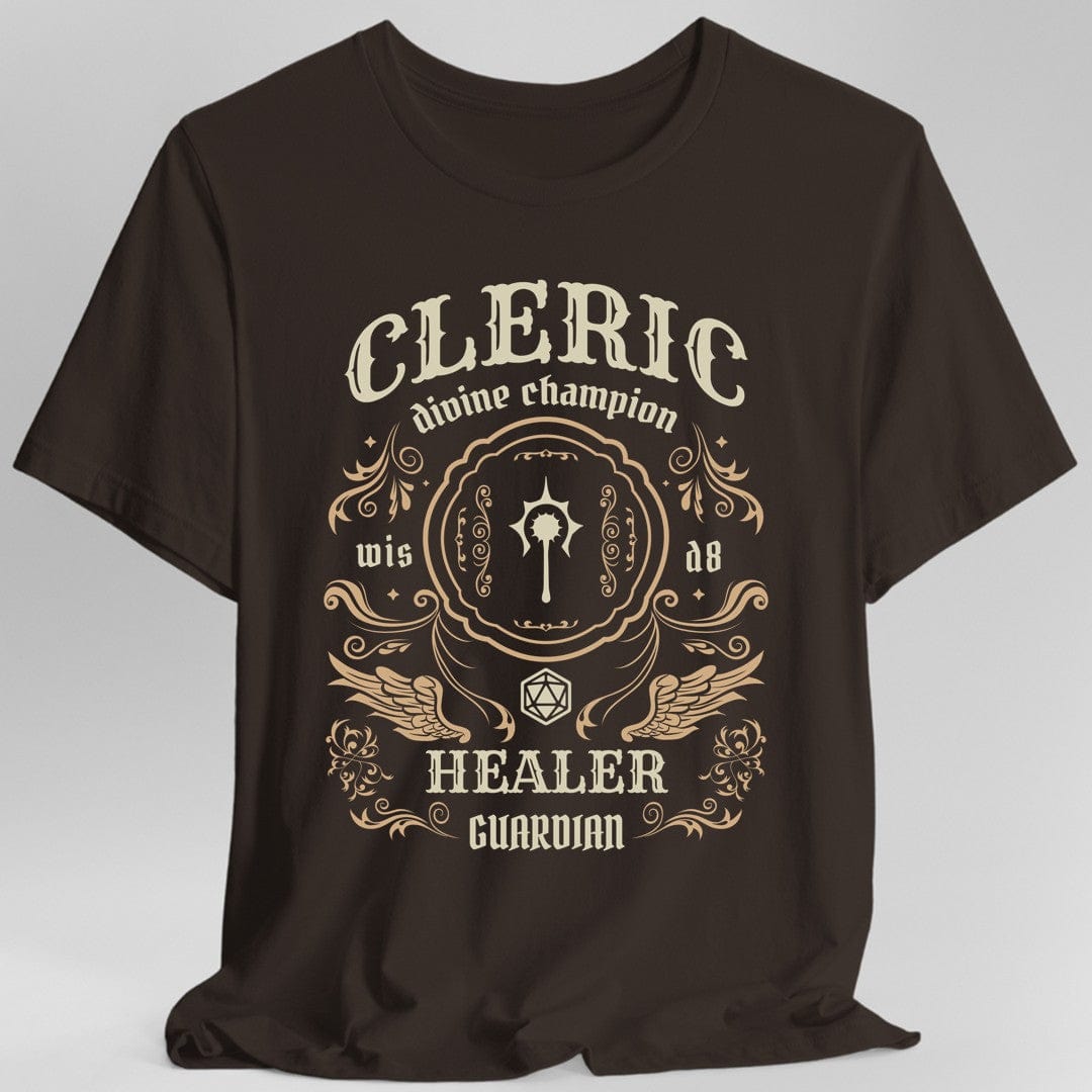 Printify T-Shirt Dark Chocolate / S Cleric Class Vintage Label T-Shirt