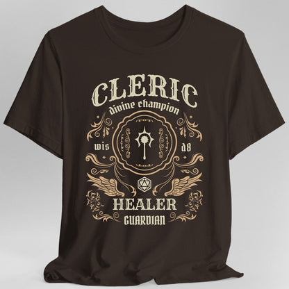 Printify T-Shirt Dark Chocolate / S Cleric Class Vintage Label T-Shirt