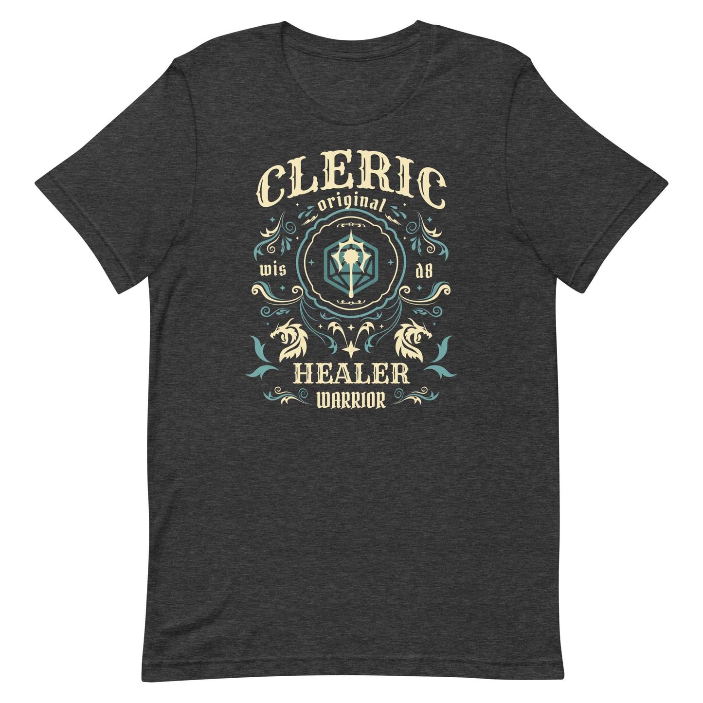 Printify T-Shirt Dark Grey Heather / S Cleric Class Vintage Label T-Shirt