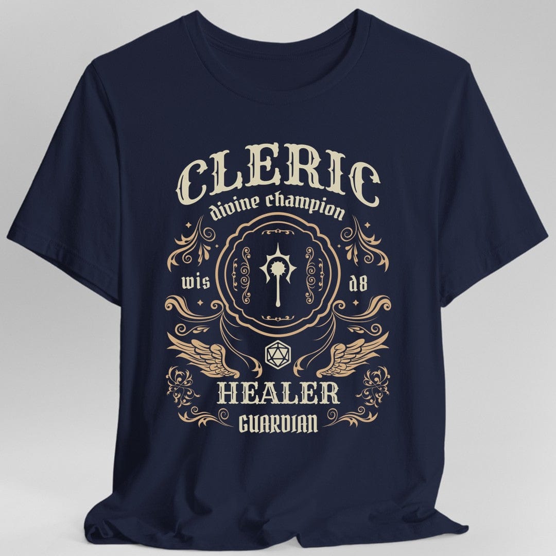 Printify T-Shirt Navy / S Cleric Class Vintage Label T-Shirt