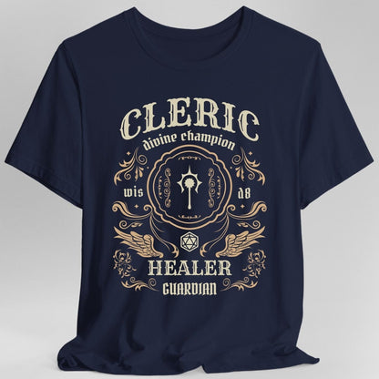Printify T-Shirt Navy / S Cleric Class Vintage Label T-Shirt