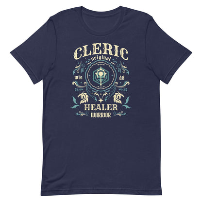 Printify T-Shirt Navy / S Cleric Class Vintage Label T-Shirt