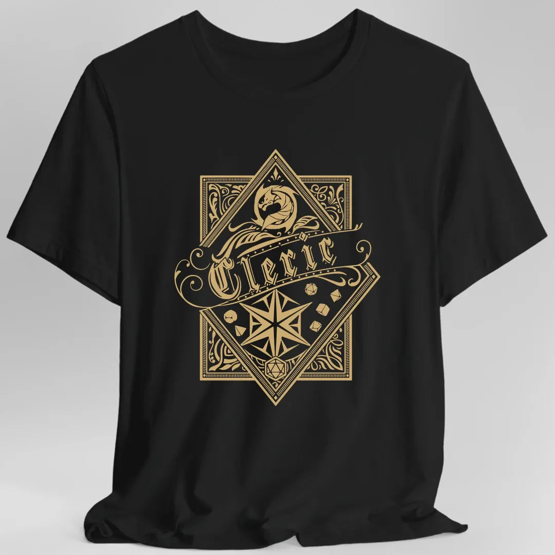 Printify T-Shirt Black / S Cleric D&D Class Emblem T-shirt
