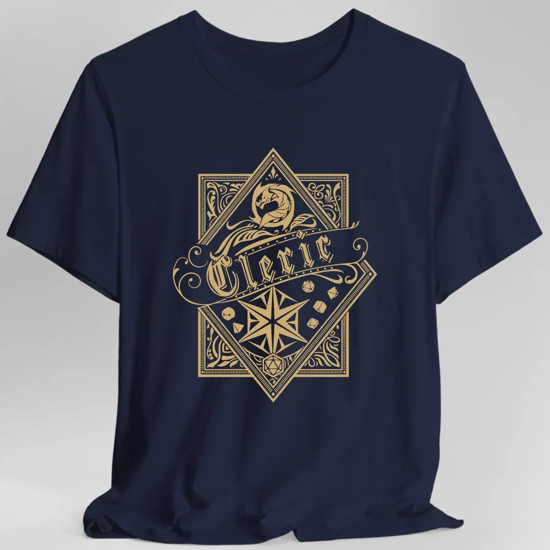 Printify T-Shirt Navy / S Cleric D&D Class Emblem T-shirt