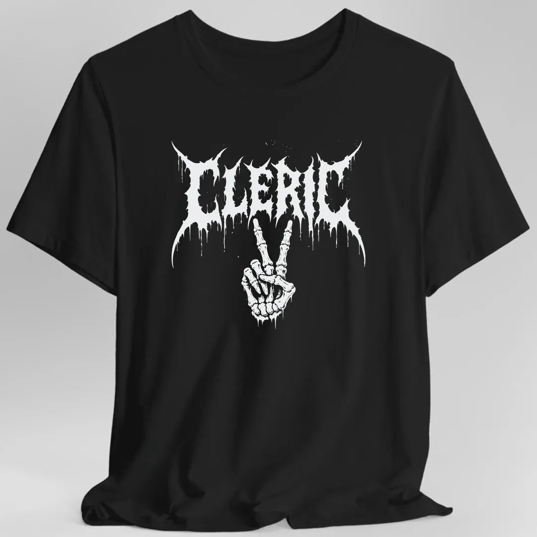 Printify T-Shirt Black / S Cleric Healer Heavy Metal T-Shirt