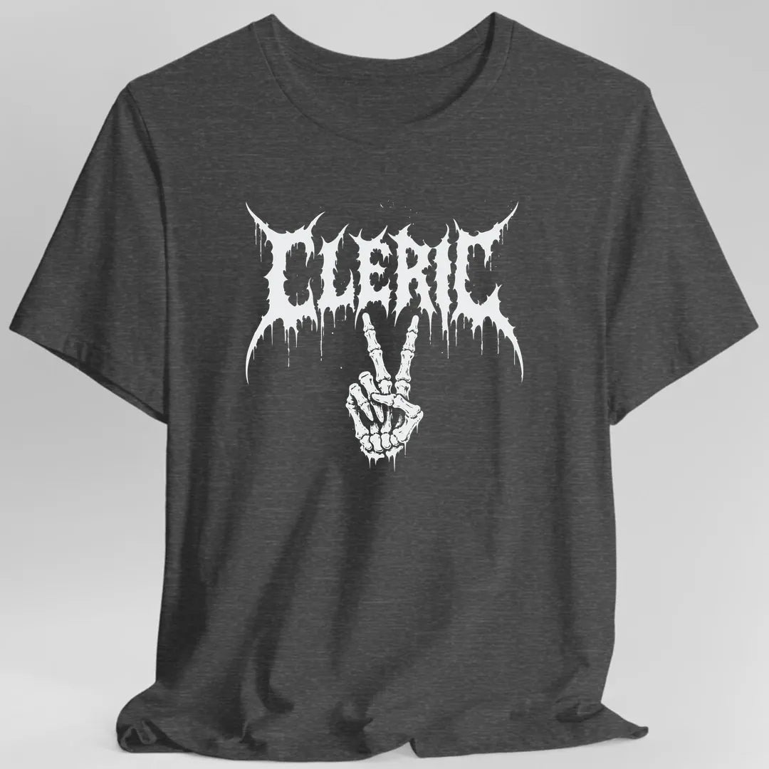 Printify T-Shirt Dark Heather Grey / S Cleric Healer Heavy Metal T-Shirt