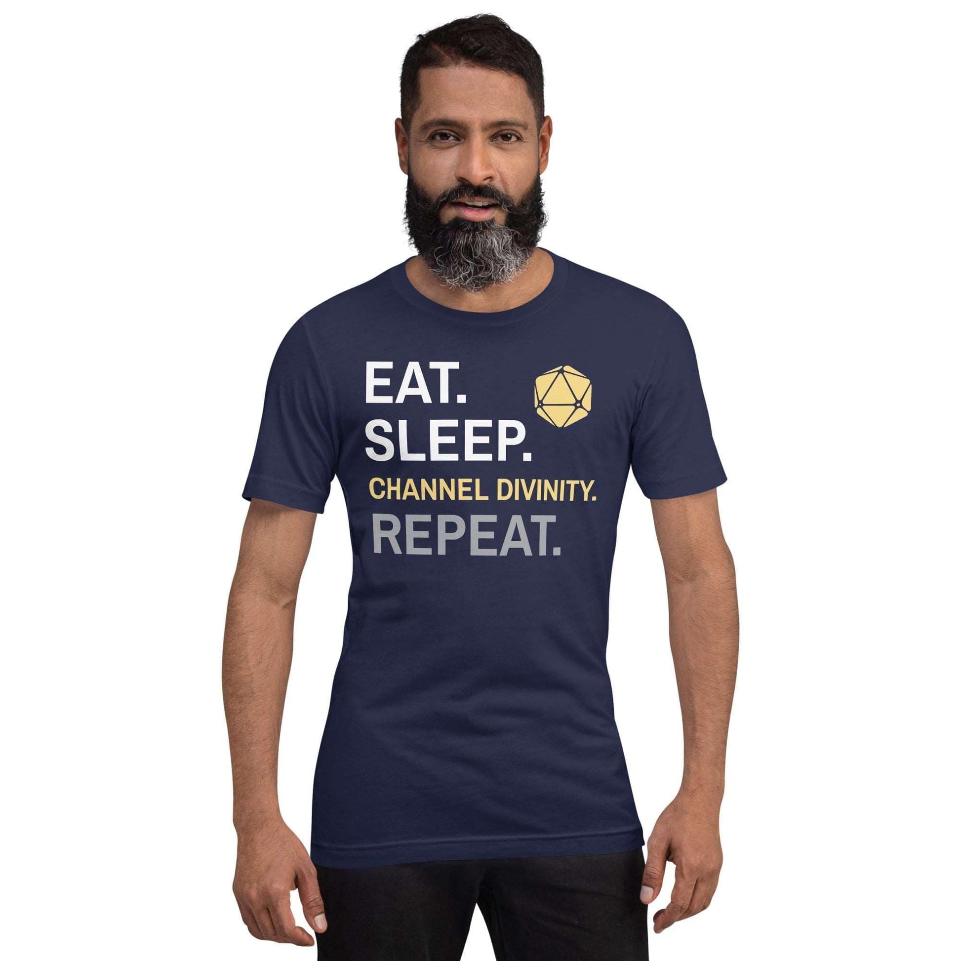 Printify T-Shirt Cleric T-Shirt – 'Eat, Sleep, Channel Divinity, Repeat'