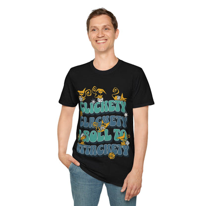 Printify T-Shirt Clickety Clackety I Roll To Attackety Cat Dice T-Shirt