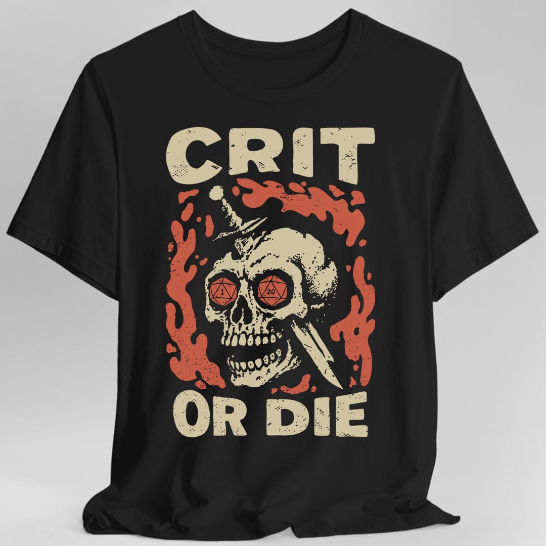 Printify T-Shirt Black / S Crit or Die D&D T-shirt