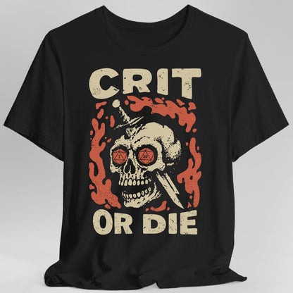 Printify T-Shirt Black / S Crit or Die D&D T-shirt