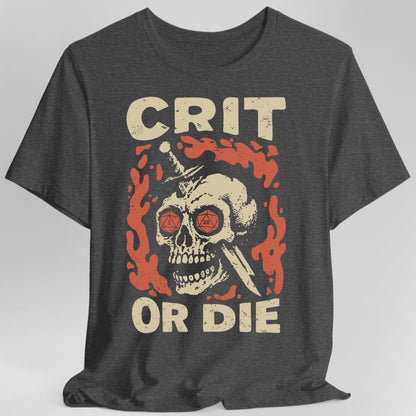 Printify T-Shirt Dark Heather / S Crit or Die D&D T-shirt