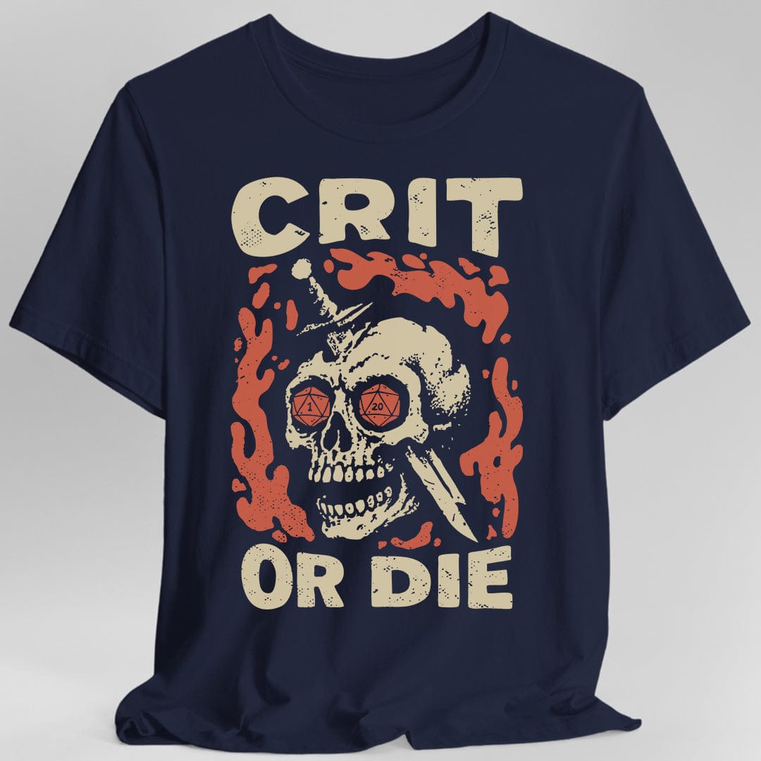 Printify T-Shirt Navy / S Crit or Die D&D T-shirt