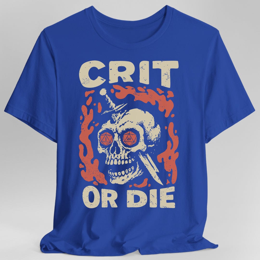 Printify T-Shirt Royal / S Crit or Die D&D T-shirt
