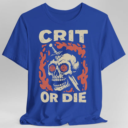 Printify T-Shirt Royal / S Crit or Die D&D T-shirt