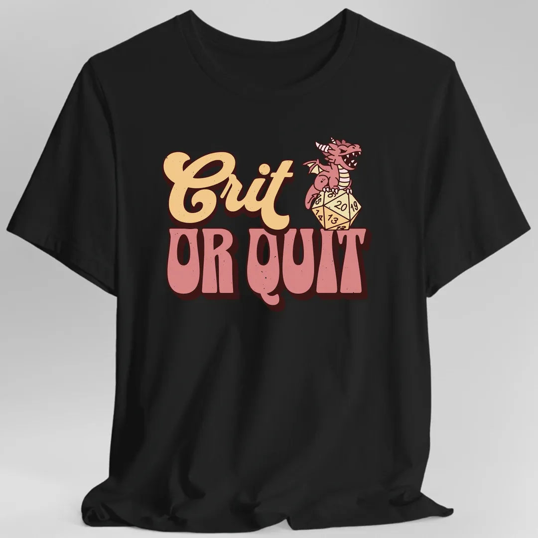 Printify T-Shirt Black / S Crit or Quit Kawaii T-Shirt