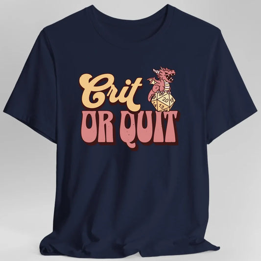 Printify T-Shirt Navy / S Crit or Quit Kawaii T-Shirt
