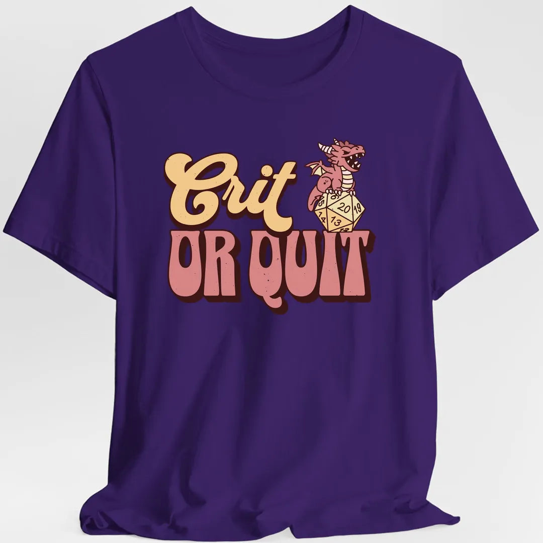 Printify T-Shirt Purple / S Crit or Quit Kawaii T-Shirt