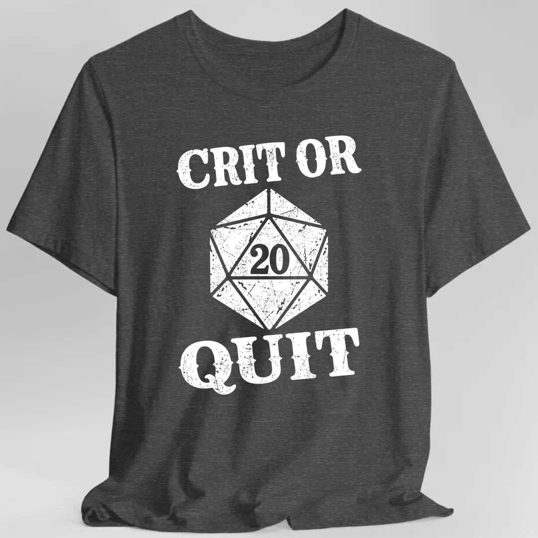 Printify T-Shirt Dark Heather Grey / S Crit or Quit T-Shirt