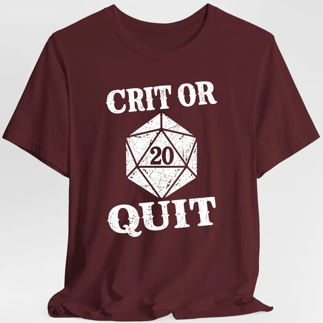 Printify T-Shirt Maroon / S Crit or Quit T-Shirt