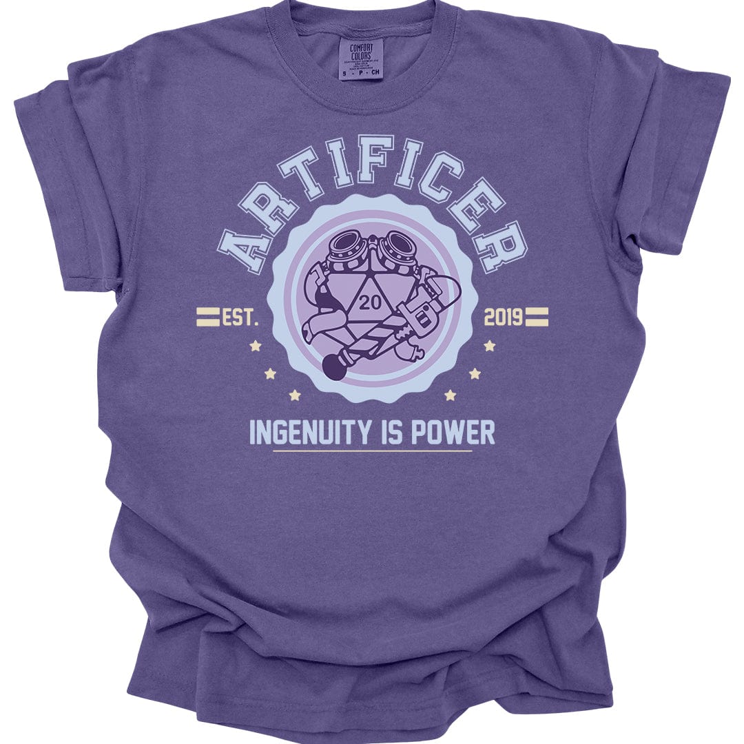 Printify T-Shirt Grape / S Cute Artificer University T-Shirt - Comfort Colors