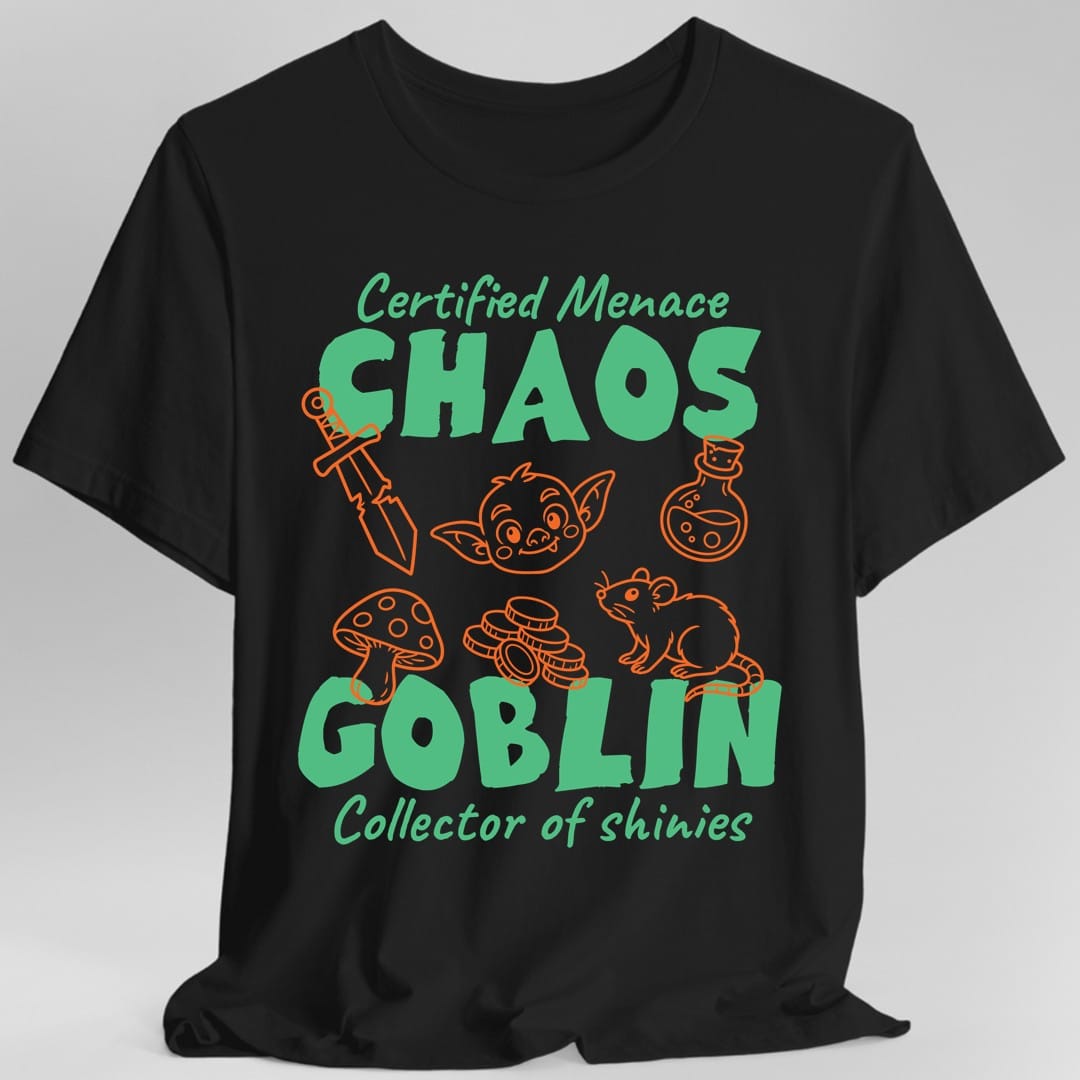 Printify T-Shirt Black / S Cute Chaos Goblin Shirt