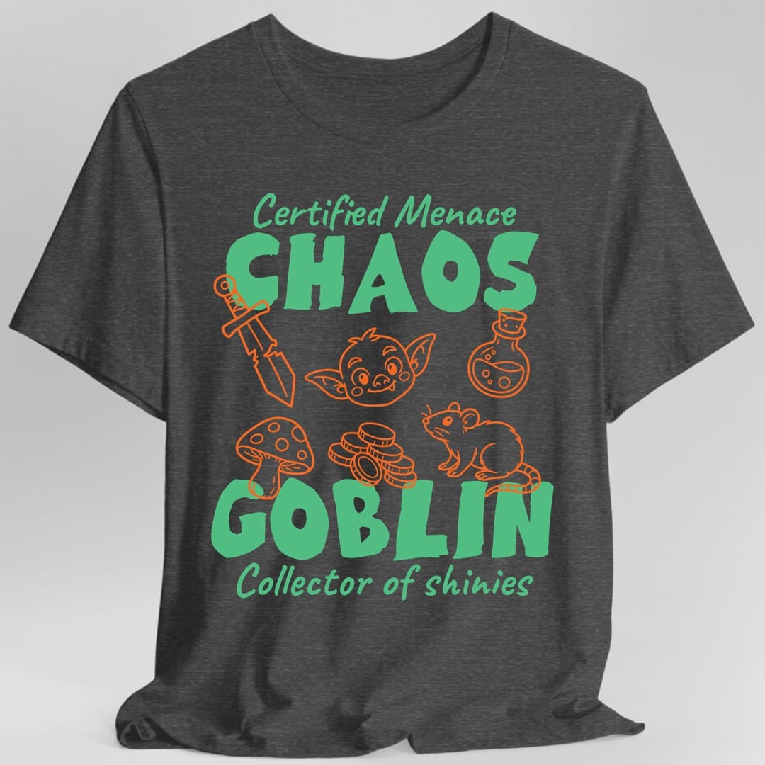 Printify T-Shirt Dark Heather Grey / S Cute Chaos Goblin Shirt