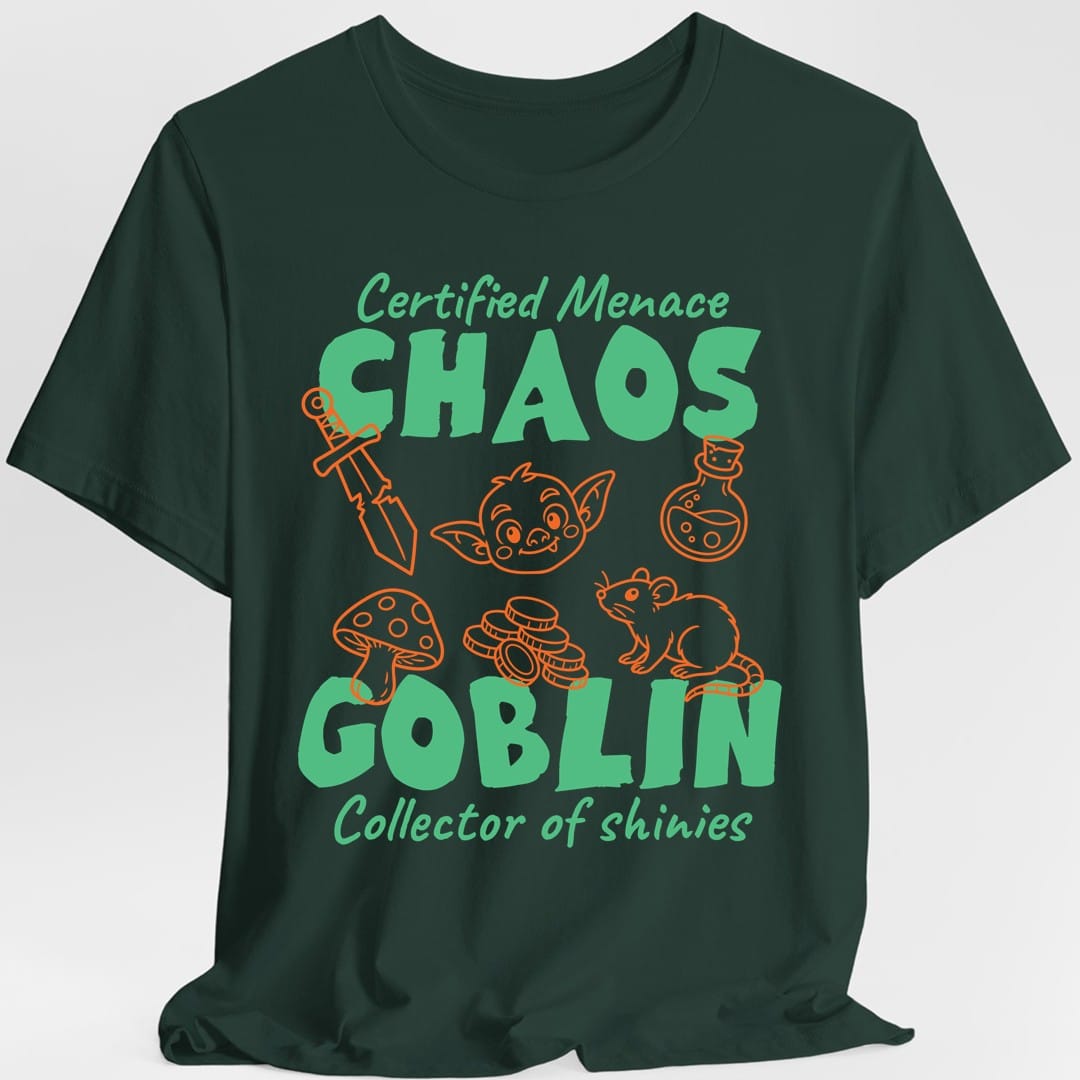 Printify T-Shirt Forest Green / S Cute Chaos Goblin Shirt