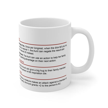 Printify Mug 11oz D&D Aunt Stat Block Mug Gift