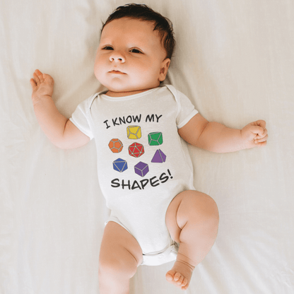 Printify Kids clothes D&D Baby Onesie I know My Shapes