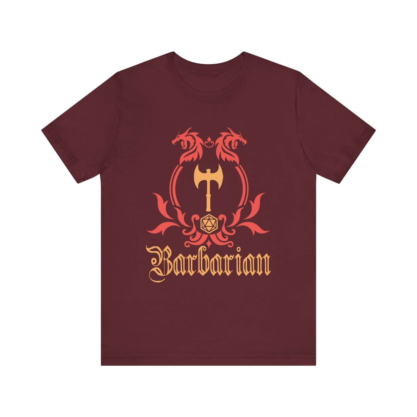 Printify T-Shirt Maroon / S D&D Barbarian Class Emblem T-shirt