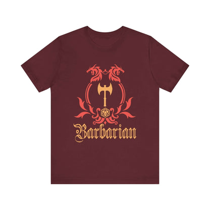 Printify T-Shirt Maroon / S D&D Barbarian Class Emblem T-shirt