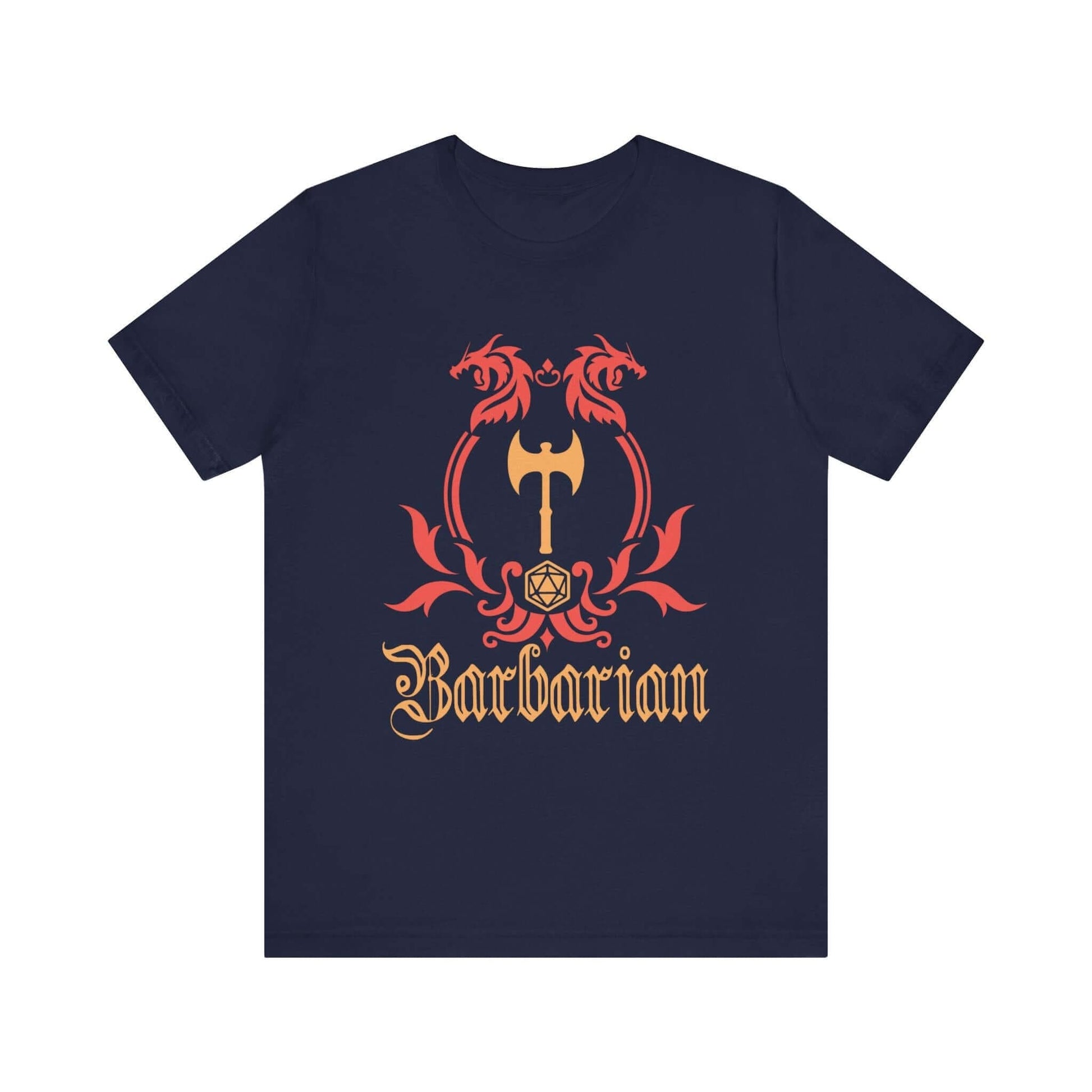 Printify T-Shirt Navy / S D&D Barbarian Class Emblem T-shirt