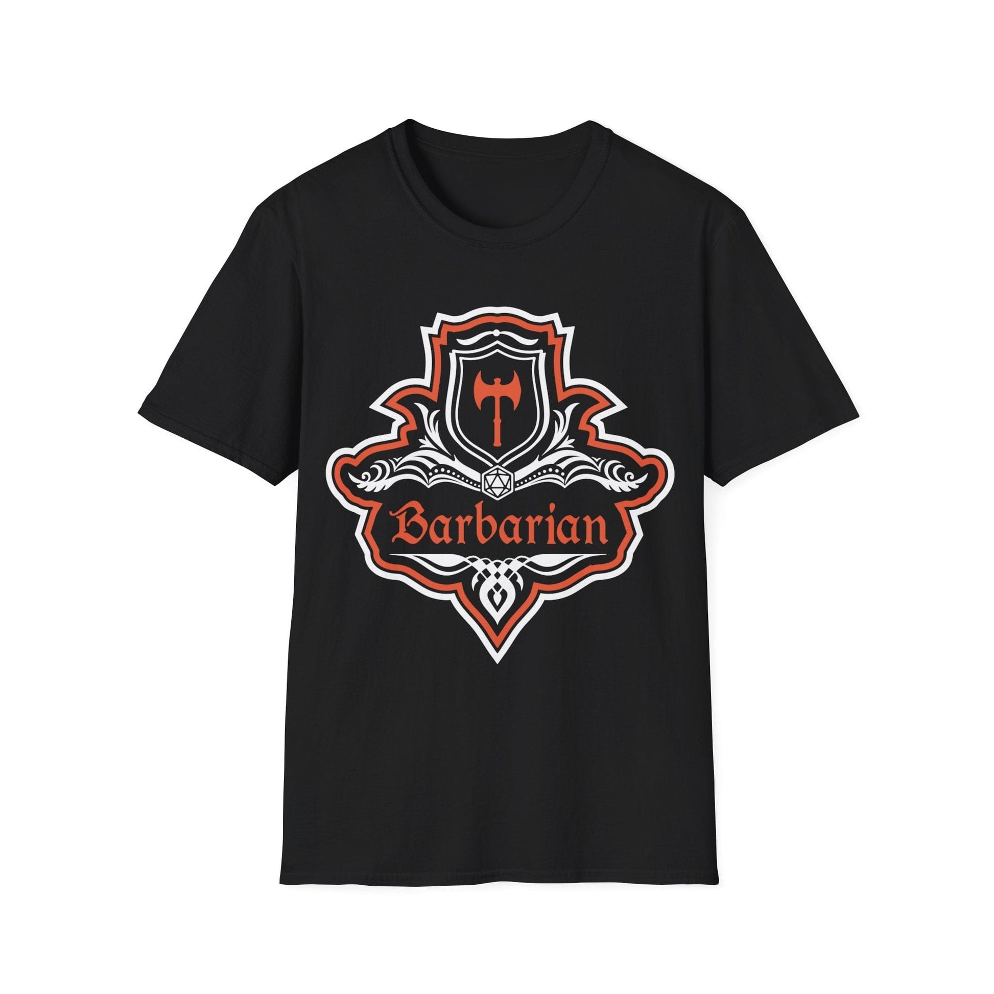 Printify T-Shirt Black / S D&D Barbarian Class Fancy Emblem T-Shirt