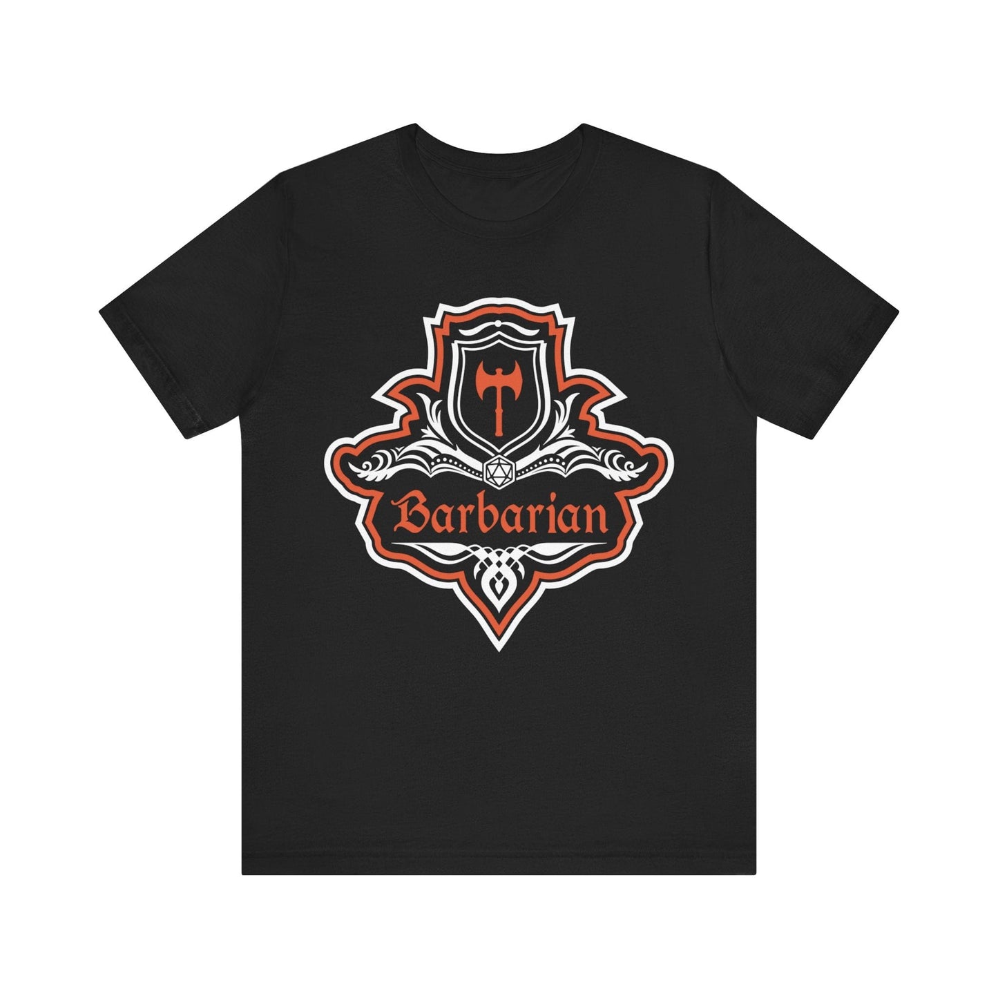 Printify T-Shirt Black / S D&D Barbarian Class Fancy Emblem T-Shirt