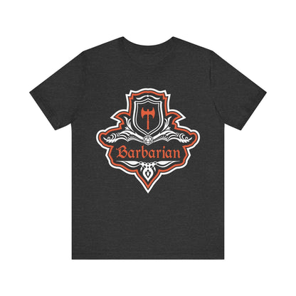 Printify T-Shirt Dark Grey Heather / S D&D Barbarian Class Fancy Emblem T-Shirt