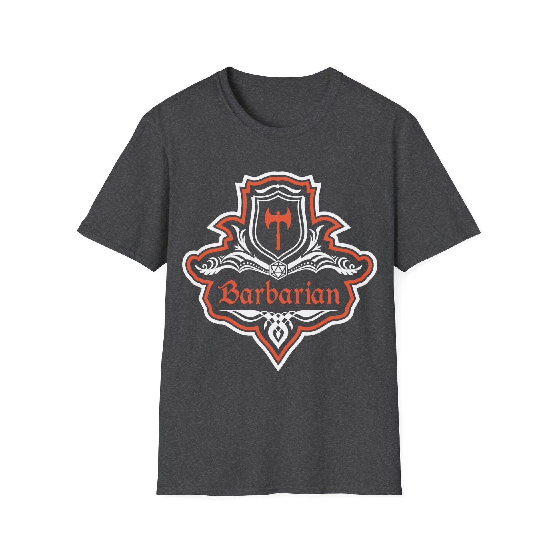 Printify T-Shirt Dark Heather / S D&D Barbarian Class Fancy Emblem T-Shirt