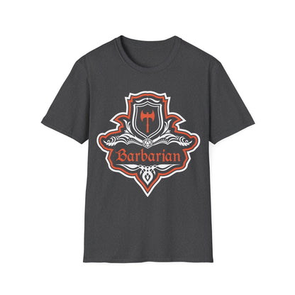 Printify T-Shirt Dark Heather / S D&D Barbarian Class Fancy Emblem T-Shirt