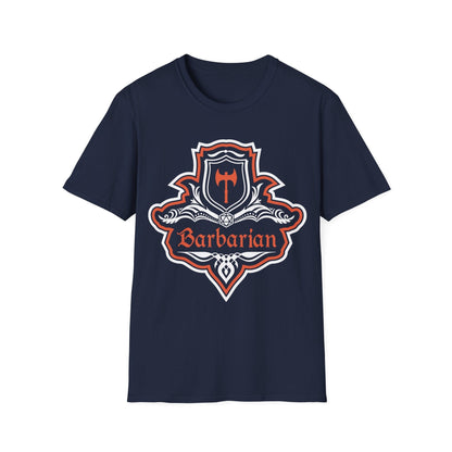 Printify T-Shirt Navy / S D&D Barbarian Class Fancy Emblem T-Shirt