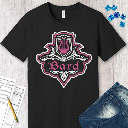 Printify T-Shirt D&D Bard Class Fancy Emblem T-Shirt