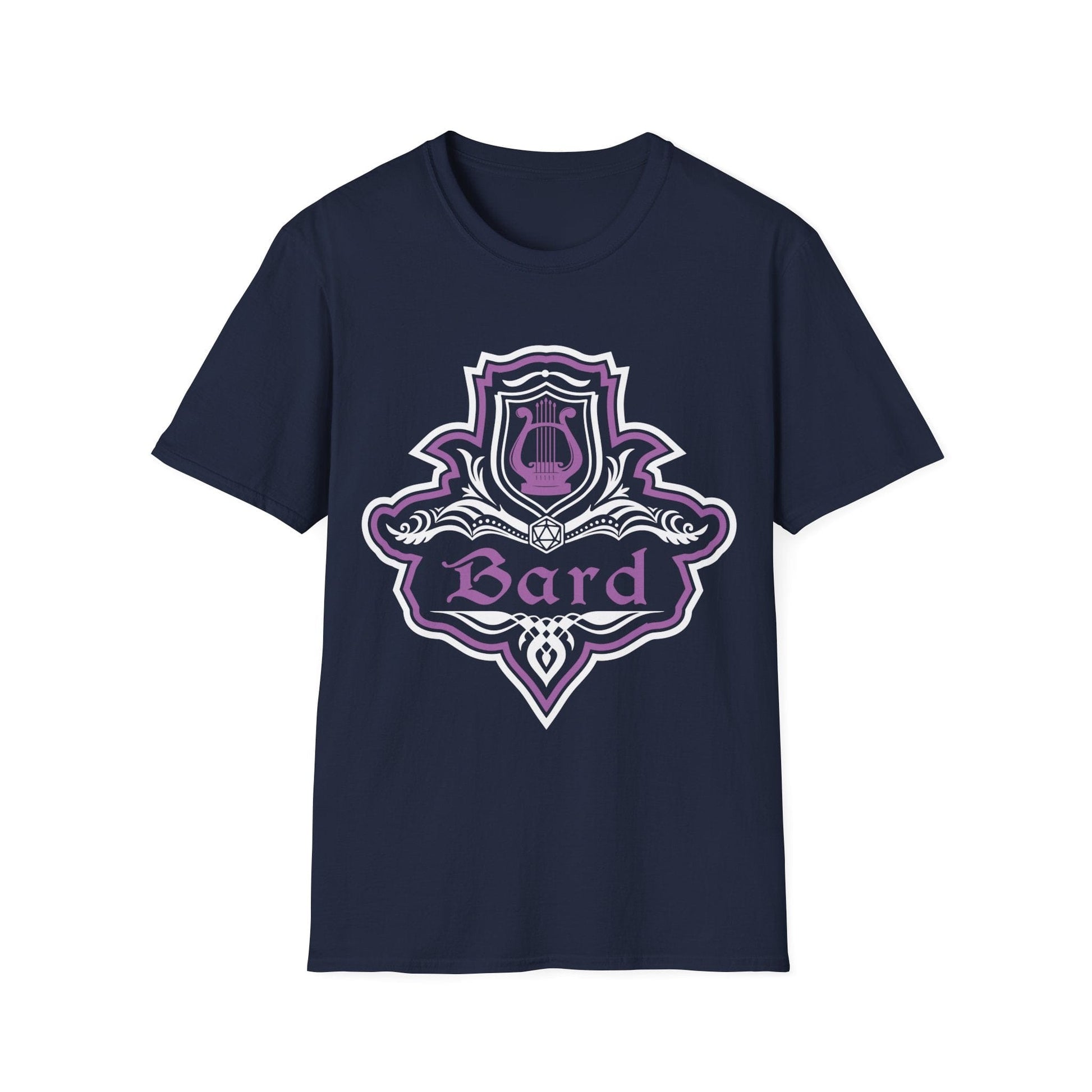 Printify T-Shirt Navy / S D&D Bard Class Fancy Emblem T-Shirt
