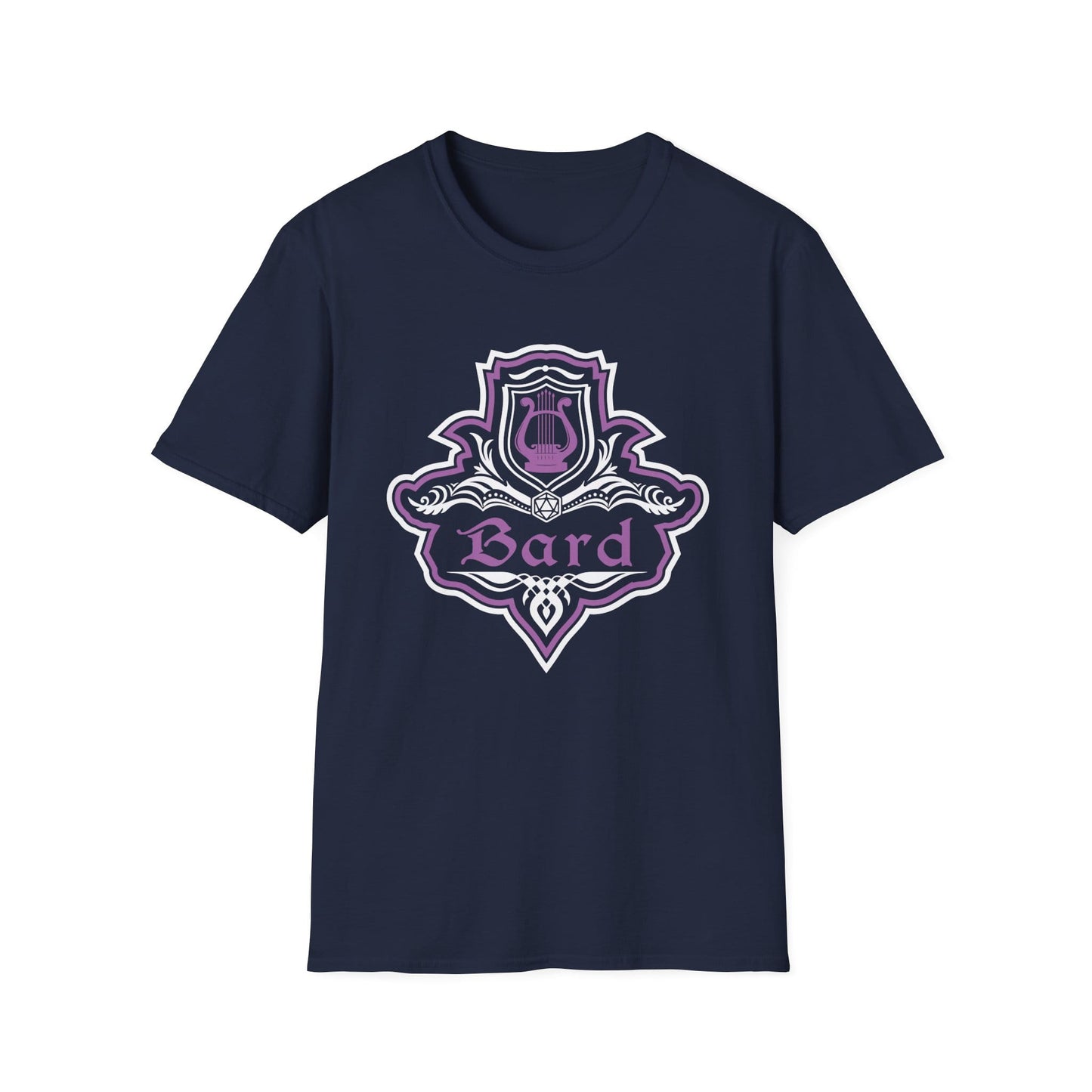 Printify T-Shirt Navy / S D&D Bard Class Fancy Emblem T-Shirt