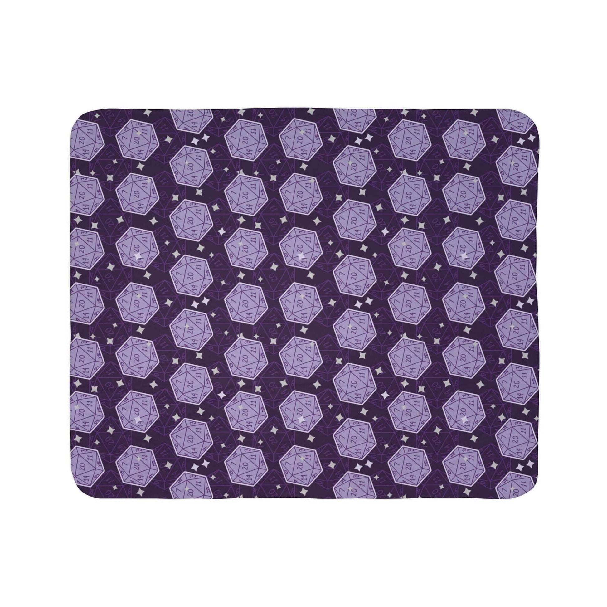 Printify Home Decor D&D Blanket with Purple Dice Pattern